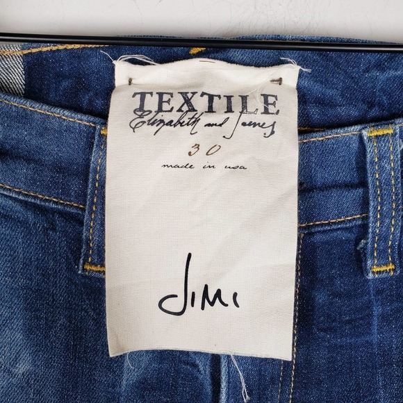 Textile Elizabeth and James Jimi Washed Dye Flare Leg Jeans 30 Blue Released Hem - Picture 4 of 11